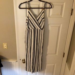 Gray and white jumpsuit